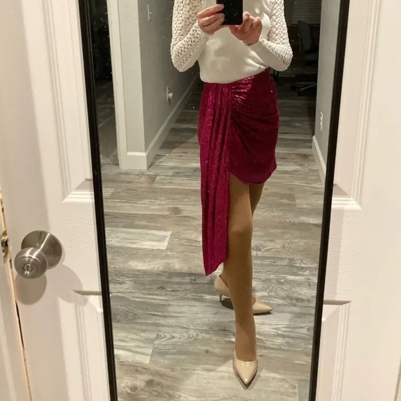 JONATHAN SIMKHAI pink Sequins Mini Skirt - Picture 11 of 13